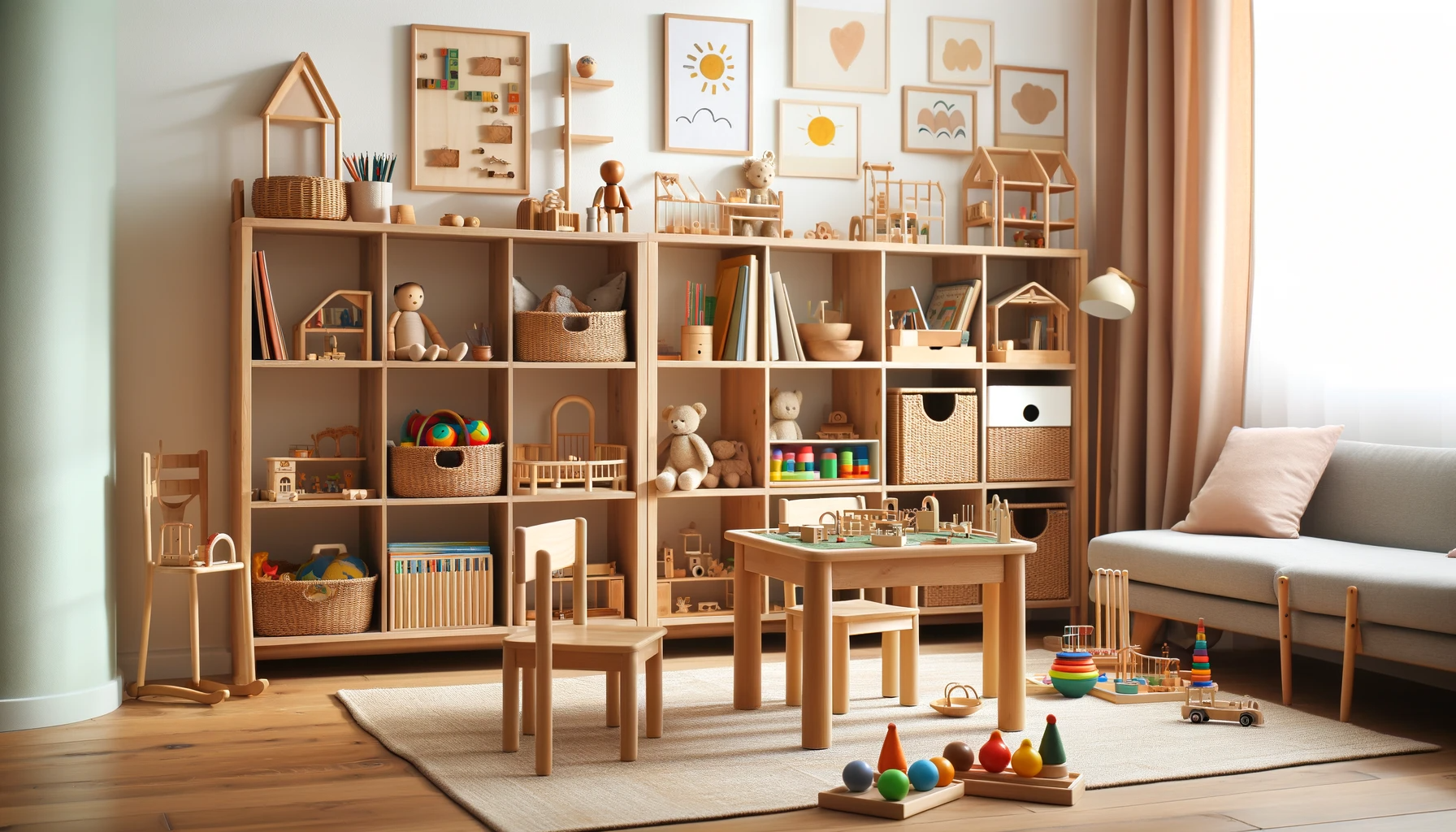 Montessori-inspired child-friendly room